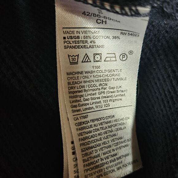 Banana Republic Navy Blue Waffle Long Sleeve Top Size Small - Picture 4 of 4